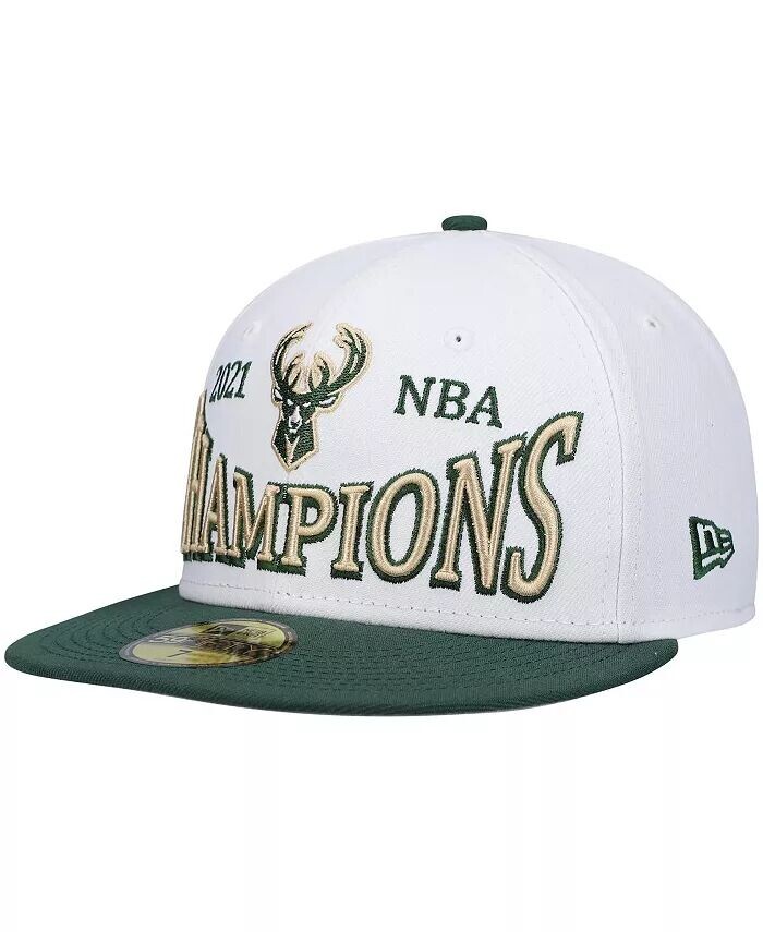 

Мужская белая, желто-зеленая шляпа Milwaukee Bucks Arch Champs 59Fifty New Era