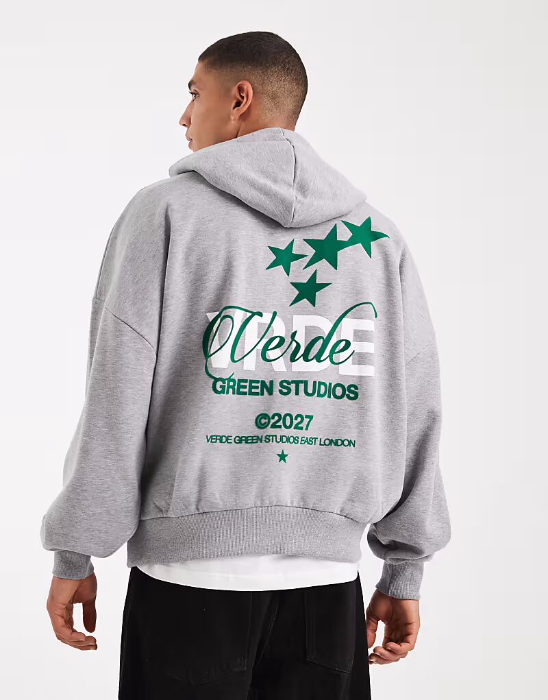 

Толстовка оверсайз с принтом серого меланжевого цвета Asos Design, Серый, Толстовка оверсайз с принтом серого меланжевого цвета Asos Design