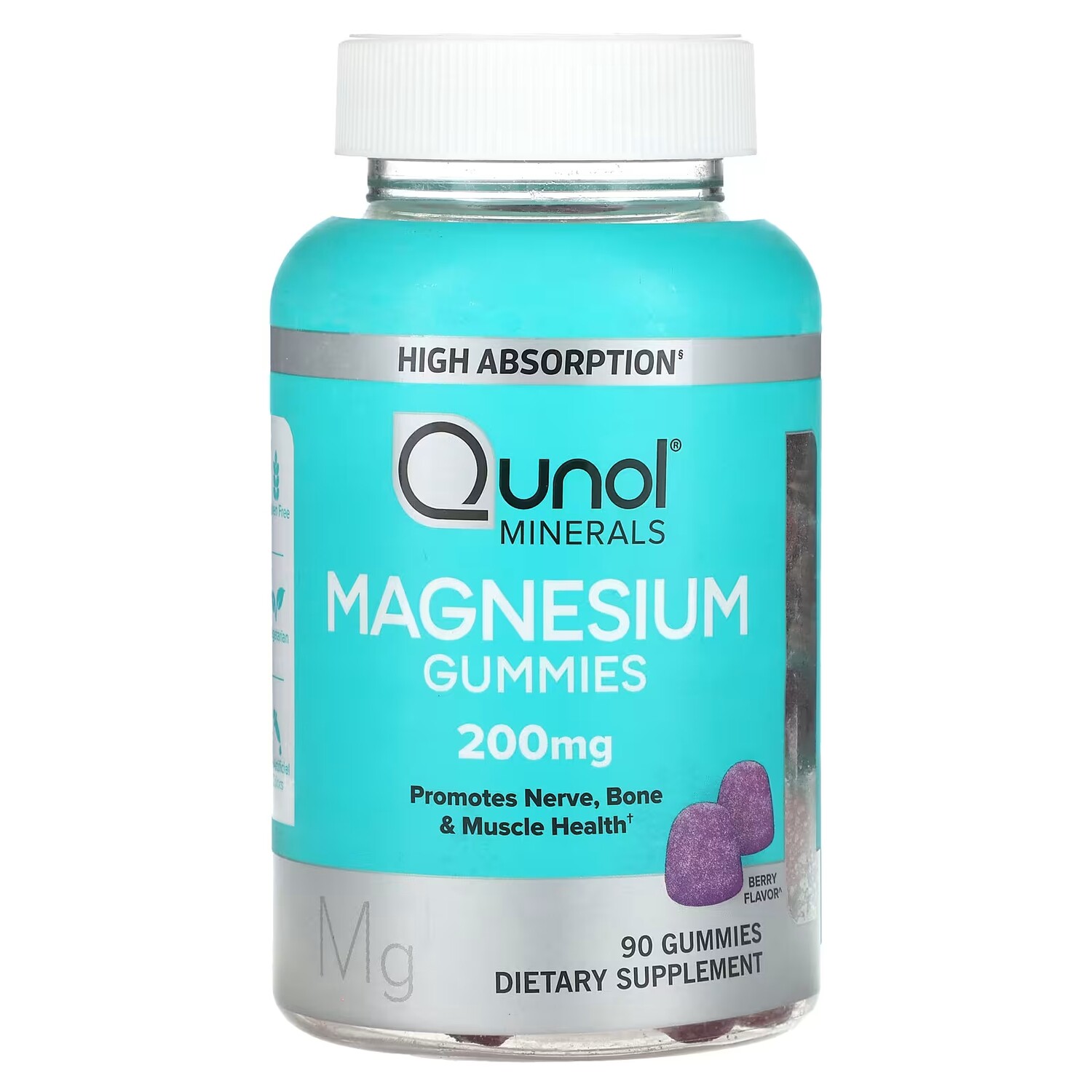 

Добавка с магнием Qunol Magnesium Gummies Berry 100 мг, 90 жевательных таблеток