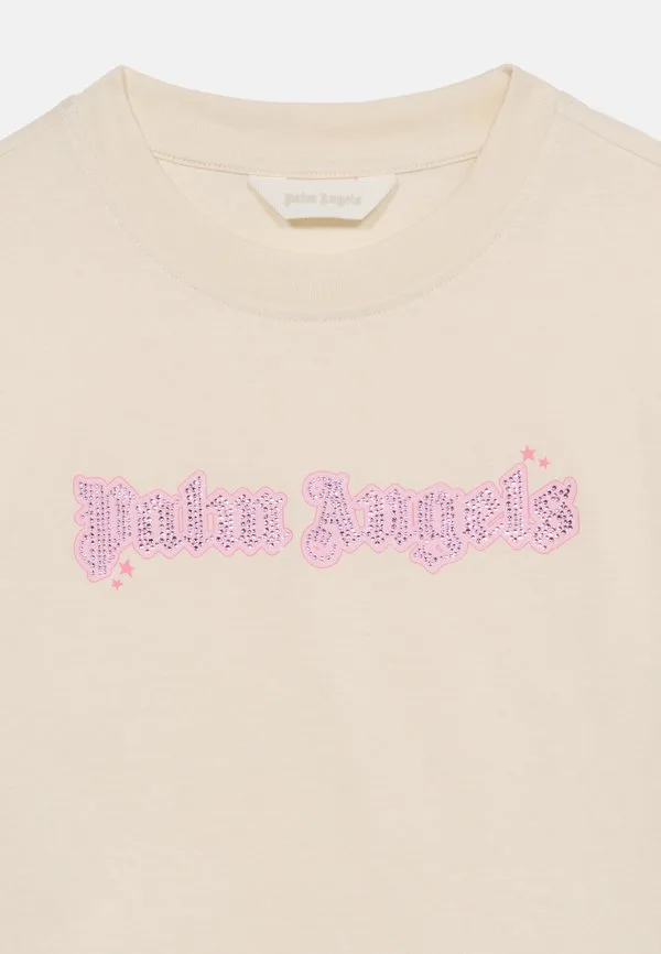 Укороченная футболка studs, с принтом, кремовый цвет Palm Angels, Off-White — фото 4