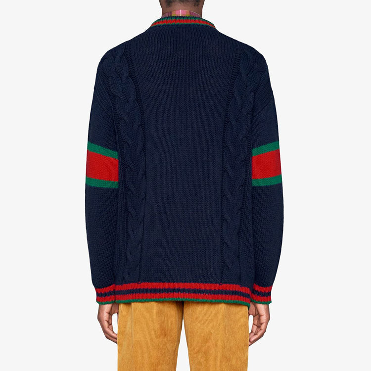 Кардиган Gucci Oversize Cable Knit Cardigan 'Blue' 497037-X1561-4352, синий — фото 4