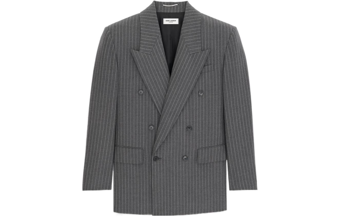 

Деловой костюм мужской угольно-серый Saint Laurent, серый