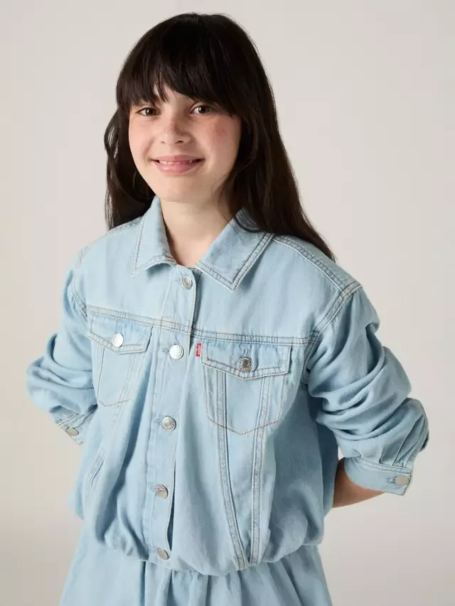 Детская джинсовая куртка Bubble Trucker, синяя Levi's — фото 3
