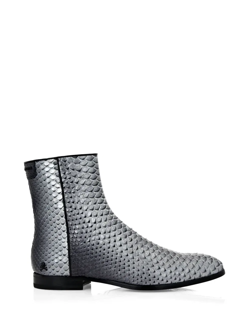 Ботильоны из кожи питона Philipp Plein, серебряный