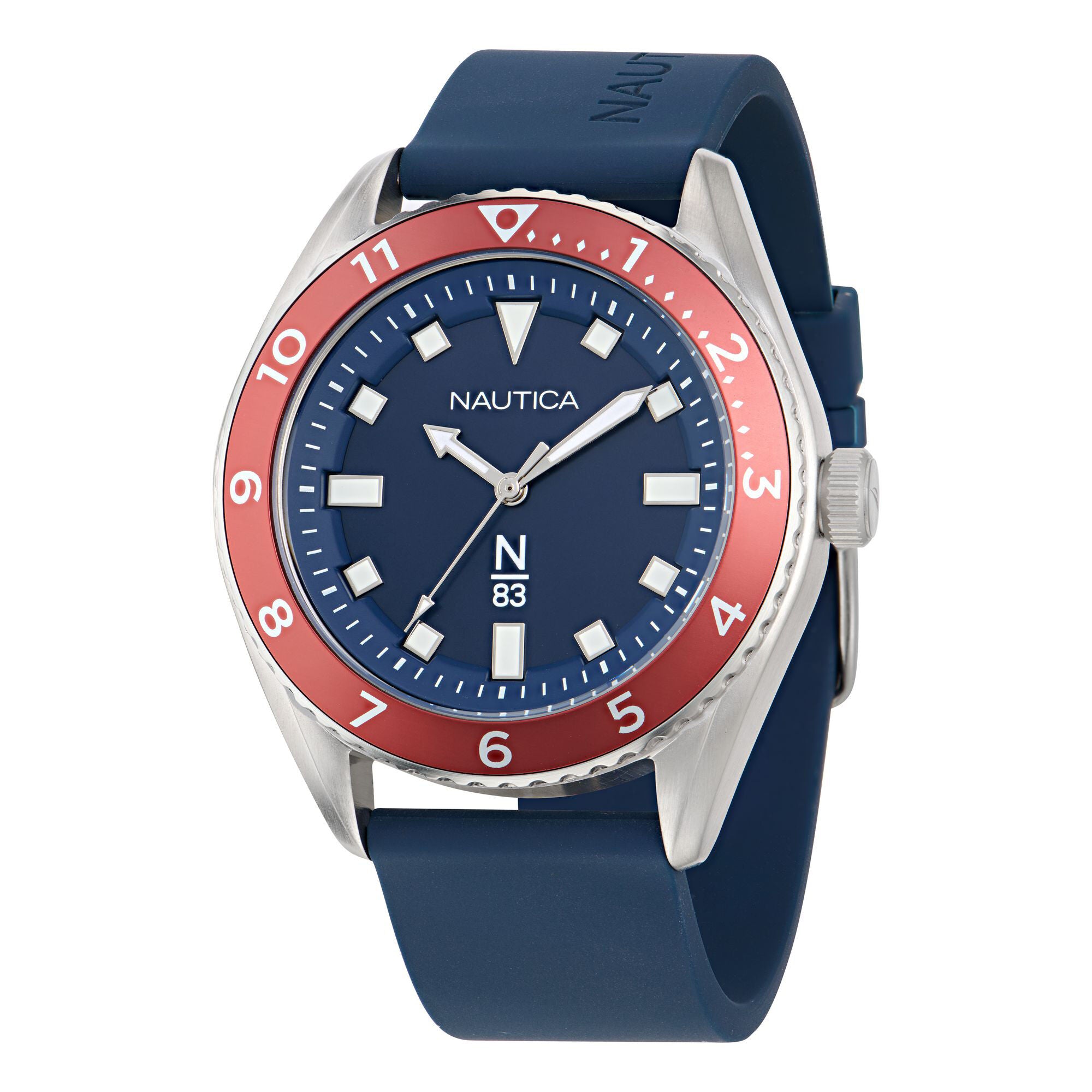 

Nautica Mens Finn World 3-стрелочные силиконовые часы, цвет ice blue