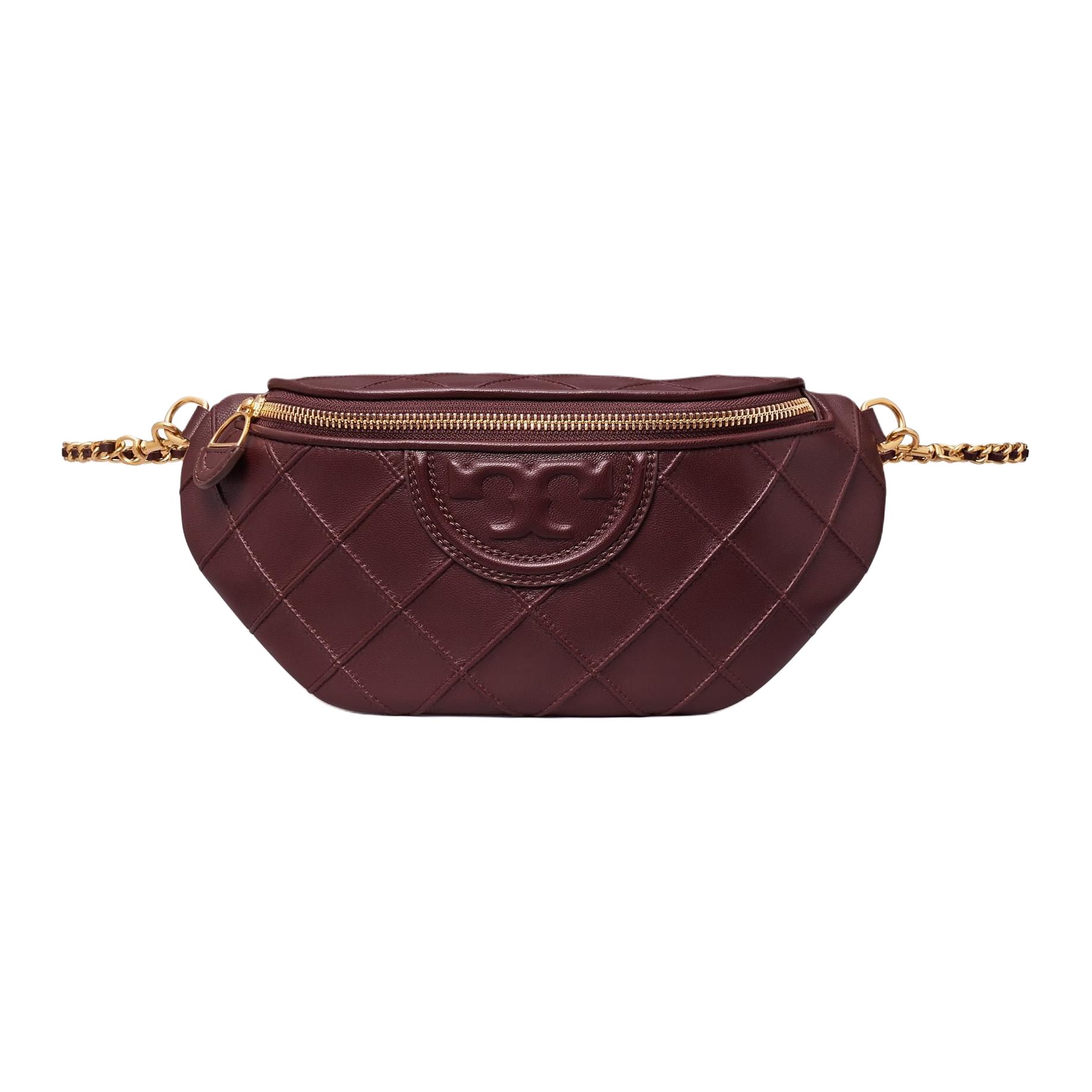 

Сумка через плечо Fleming Nappa Leather, поясная сумка, мини-багет бордовый Tory Burch