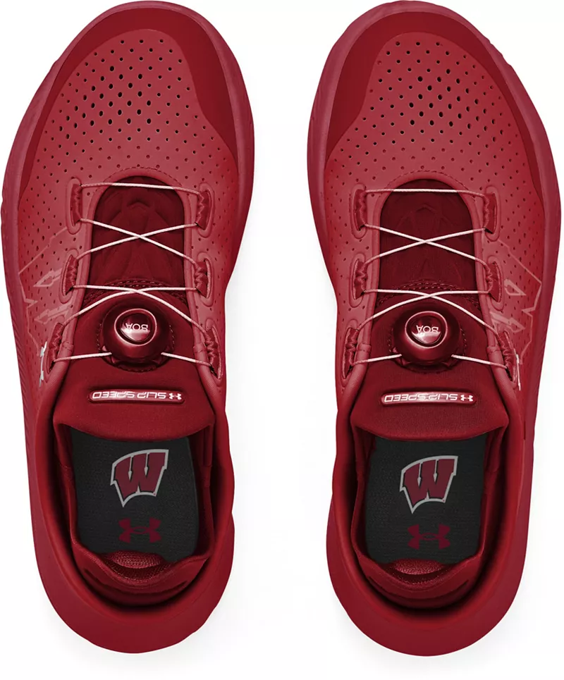 Мужские тренировочные кроссовки Under Armour Wisconsin Badgers Slipspeed Gear For Sports, красный/белый — фото 2