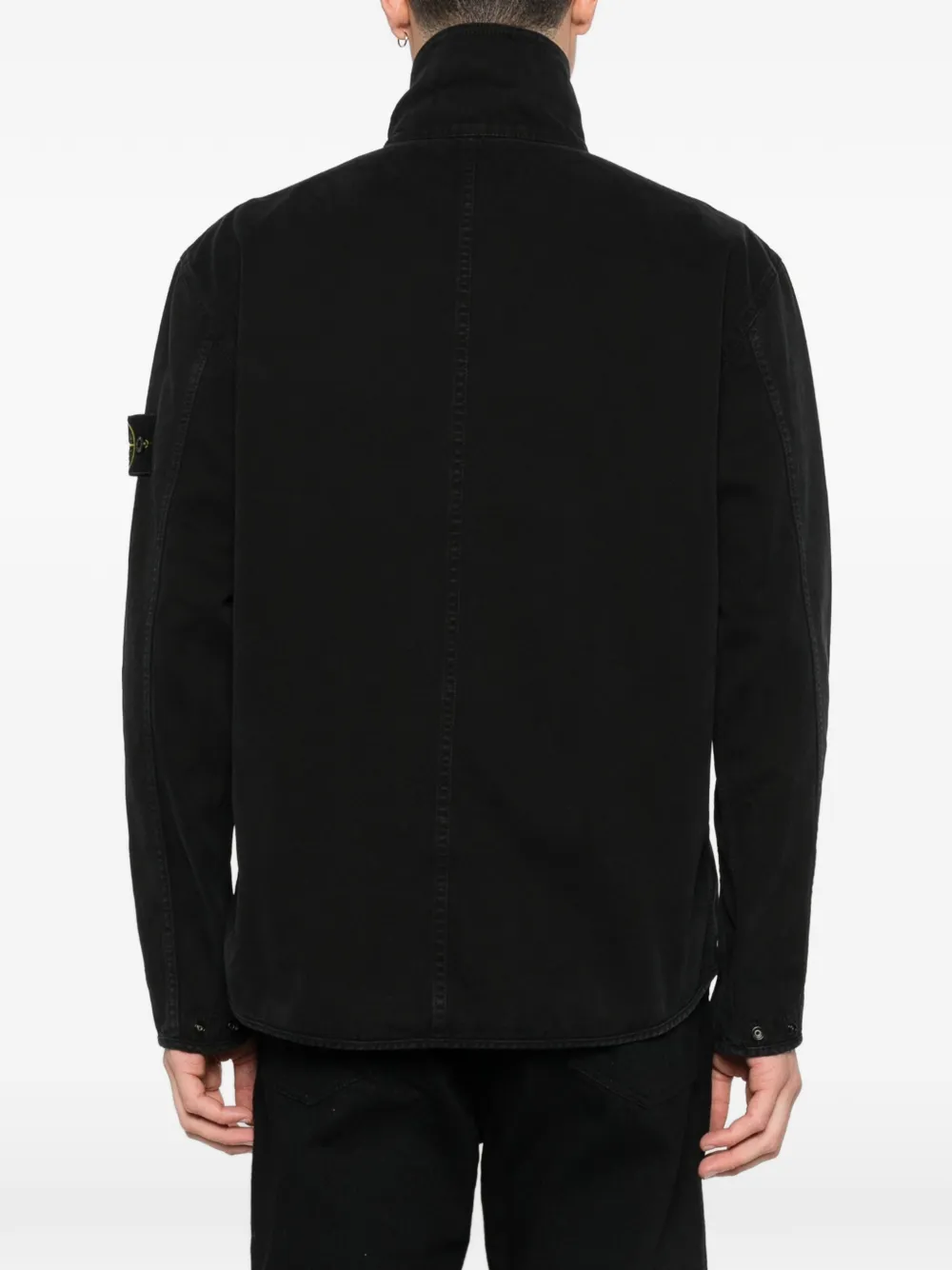 Рубашка-оверсайт с карманом на молнии Stone Island, черный — фото 4