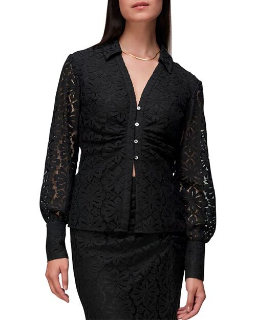 

Рубашка Amelia с кружевной отделкой Whistles, цвет Black