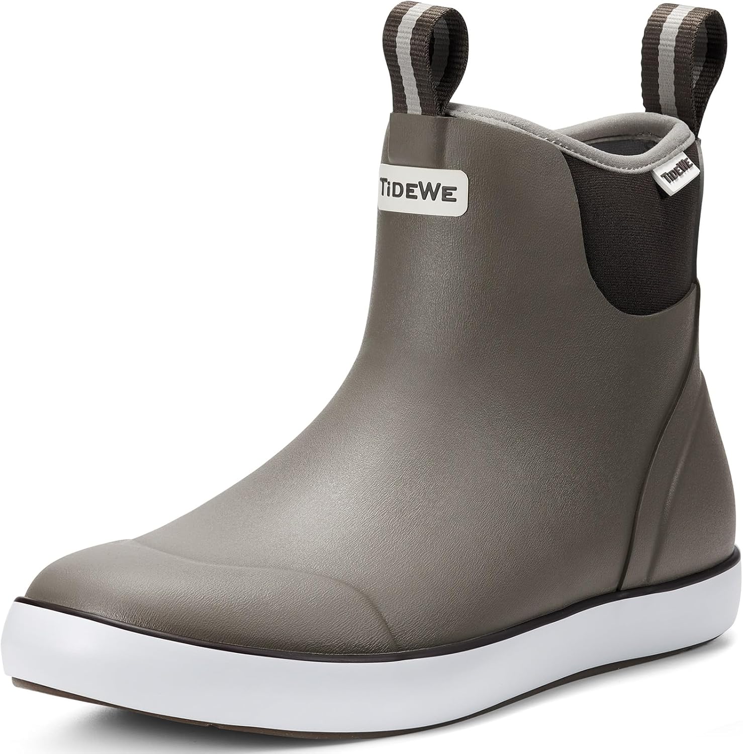 

Ботинки TIDEWE для мужчин, водонепроницаемые рыбацкие ботинки, слипоны из неопрена и резины до щиколотки для дождливой погоды и лодочных прогулок (черно-оранжевые, светло-серые и серо-коричневые, размеры 7-14)