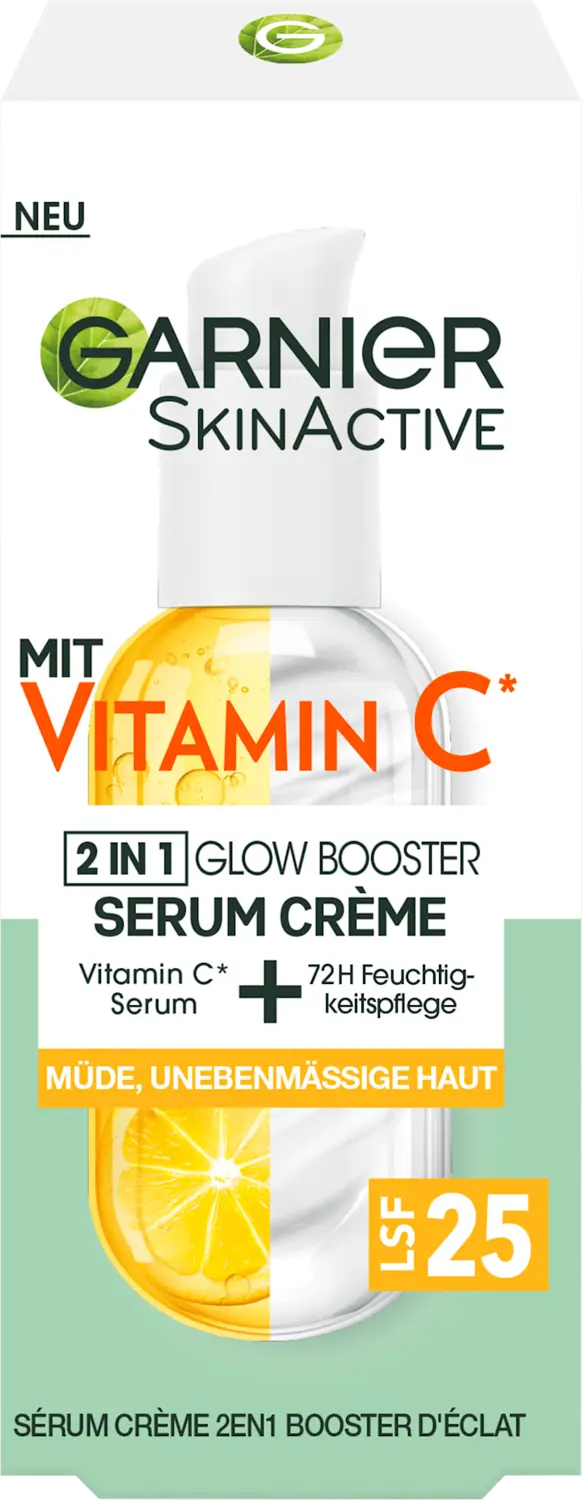 

Дневной крем Garnier Skin Active Gesichtsserum-Creme 2in1 Vitamin C, LSF 25, 50 ml