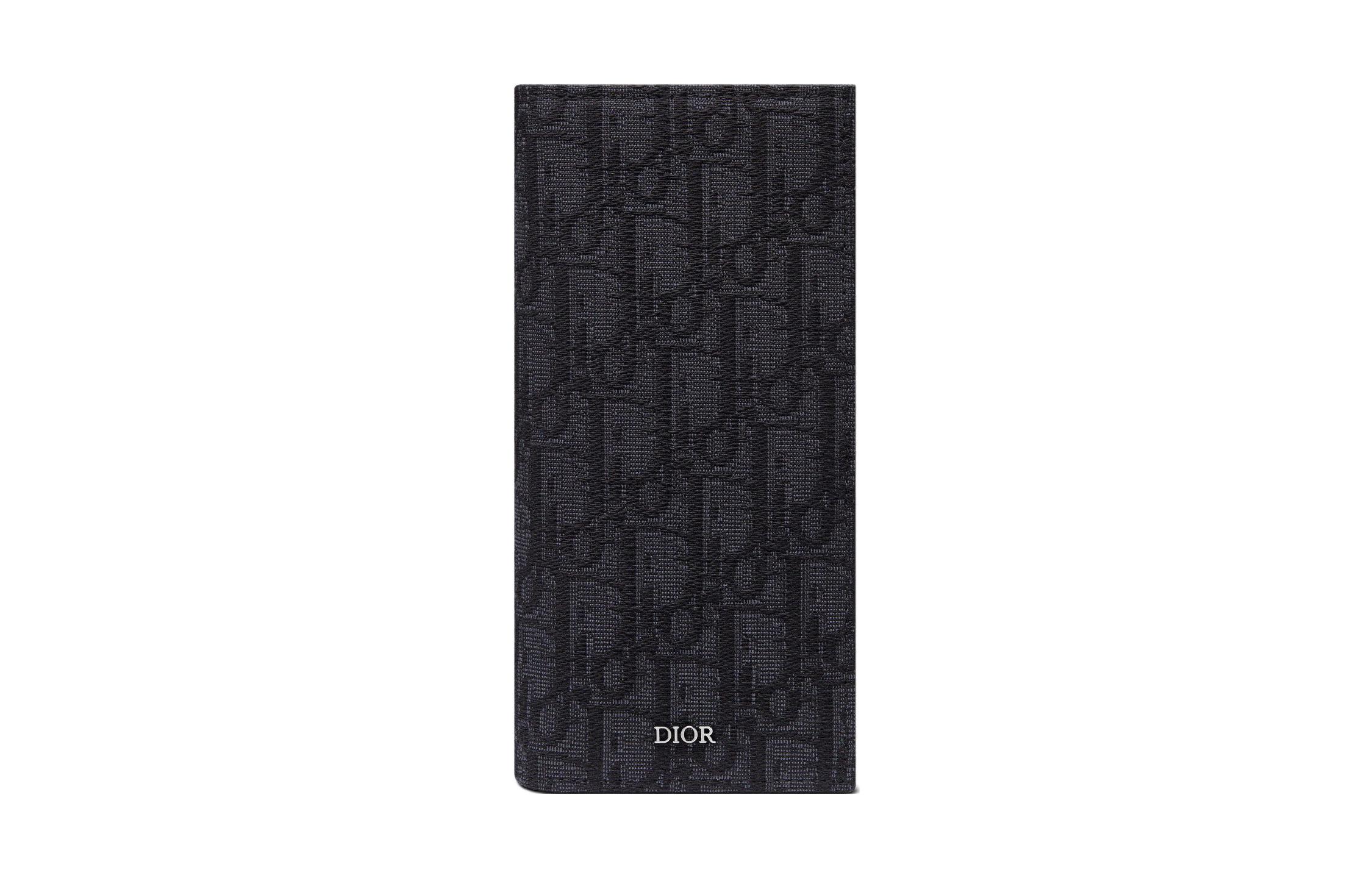 

Вышитый кошелек мужской черный DIOR