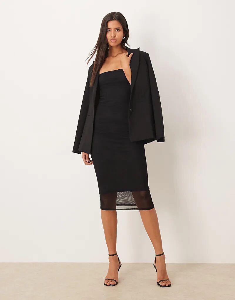 

Платье-бандо миди-футляр Narrated из черной сетки