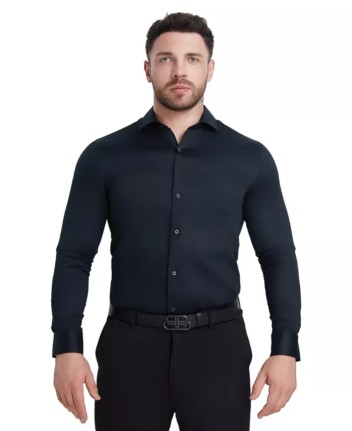 

Сорочка Slim Fit из сатина Solid Perry Ellis, черный