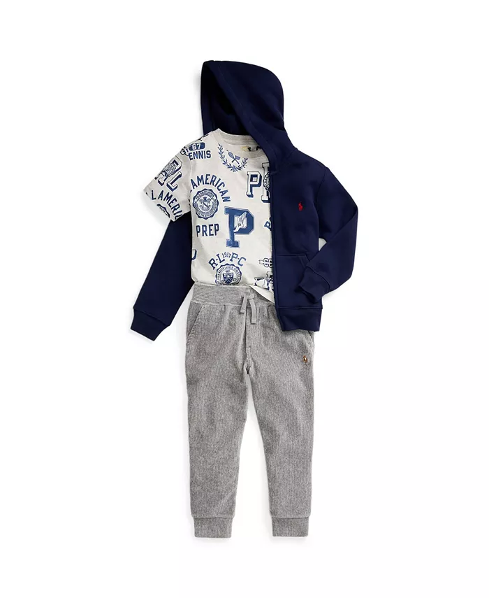 Детская и мальчиковая худи из хлопкового флиса Polo Ralph Lauren, синий — фото 4