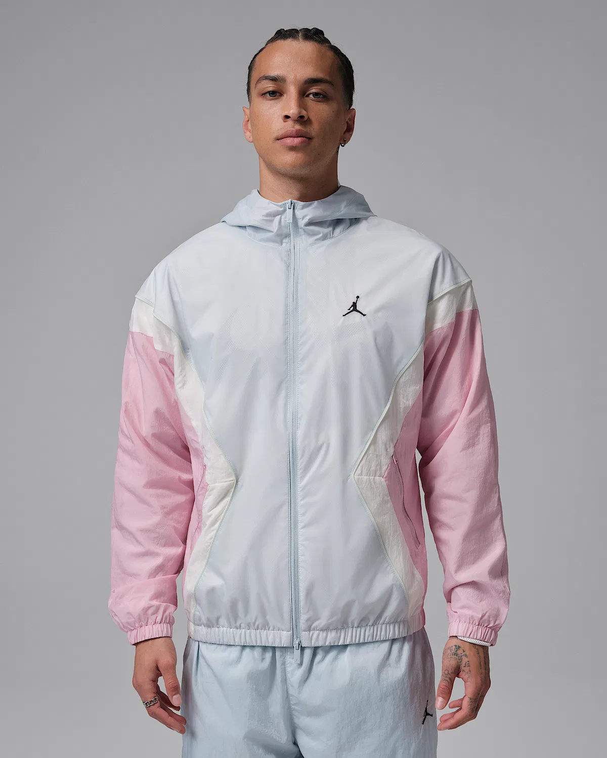 Мужская куртка с капюшоном Jordan Brooklyn, Aura/Iced Carmine/Jade Aura/Black