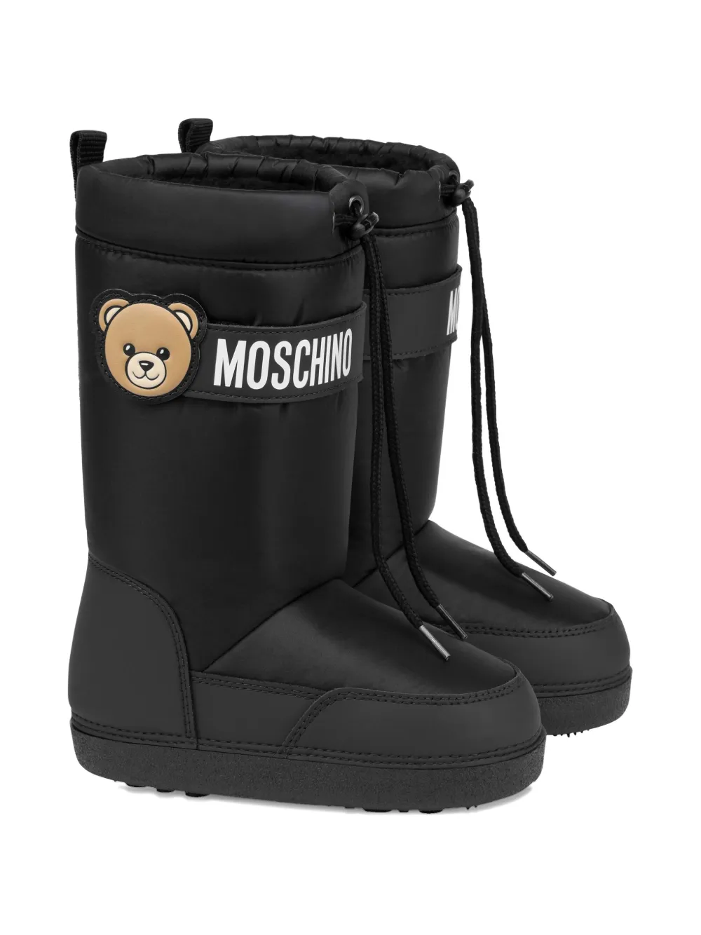 

Зимние сапоги с логотипом Moschino Kids, черный