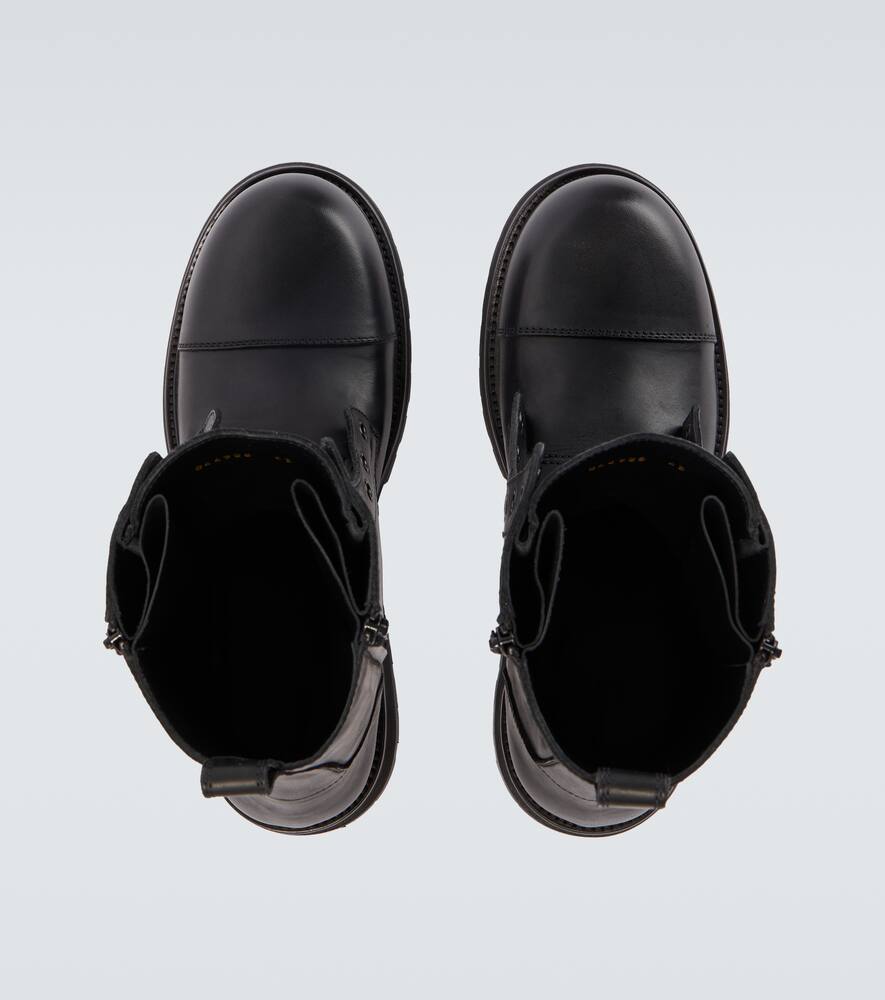 Кожаные армейские ботинки в стиле грузовика Balenciaga, Black — фото 4