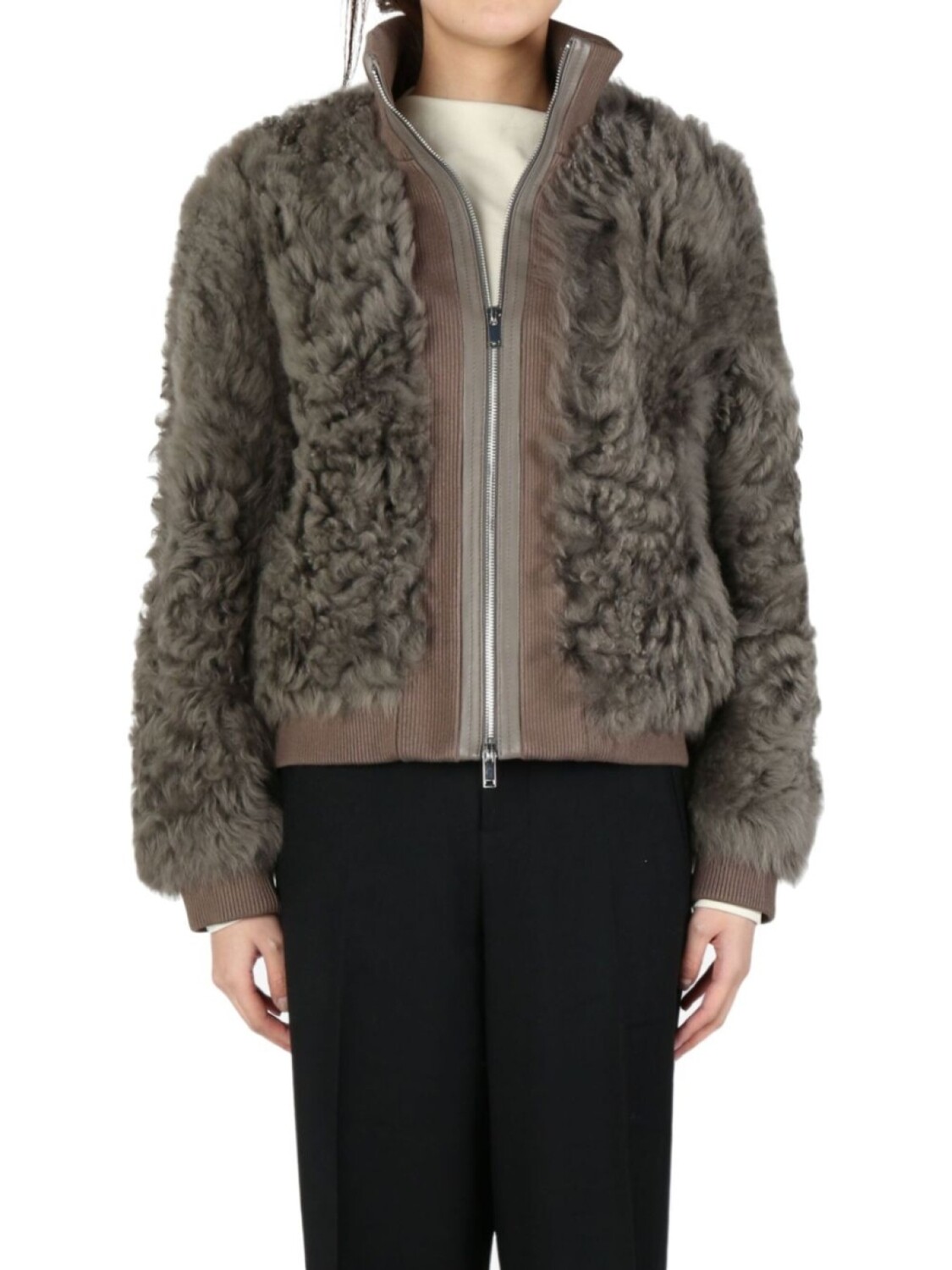 

Куртка из овчины ATELIER NEW YORK, серый
