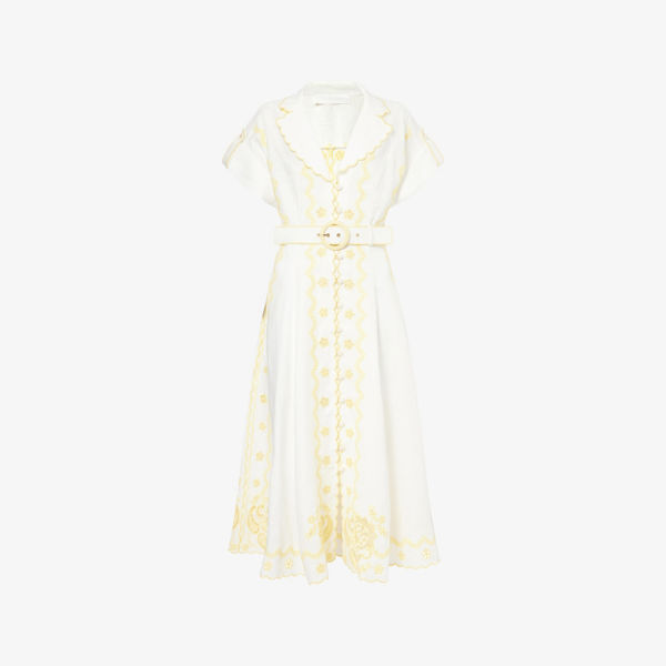

Платье льняное Zimmermann, белый
