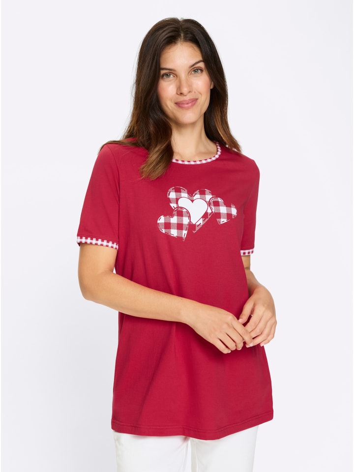 

Sieh an! Длинная футболка красно-белого цвета, Красный, Sieh an! Длинная футболка красно-белого цвета