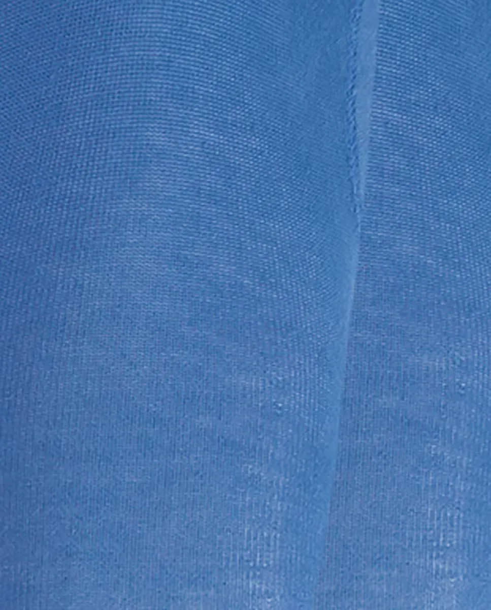 Комплект из 2 однотонных колготок для девочек Basix Punto Blanco, цвет Azul Índigo — фото 2