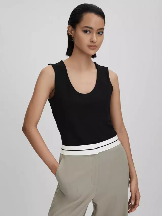 

Топ Reiss Courtney Scoop Neck Vest, черный