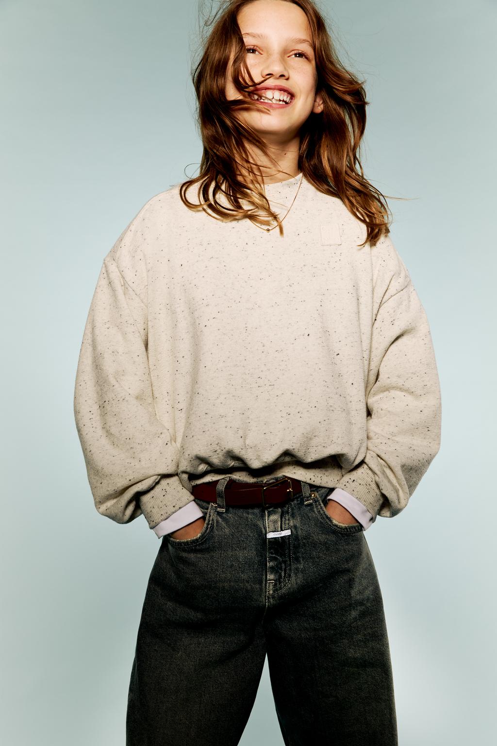 

Закрытая толстовка на пуговицах ZARA, цвет Grey/Beige