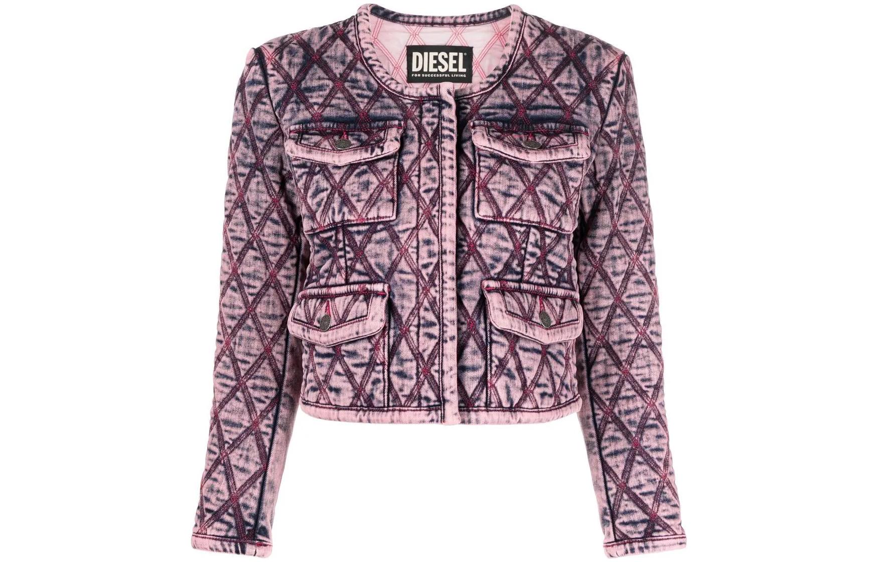 Джинсовая куртка SS22 для женщин розовая DIESEL — фото 2