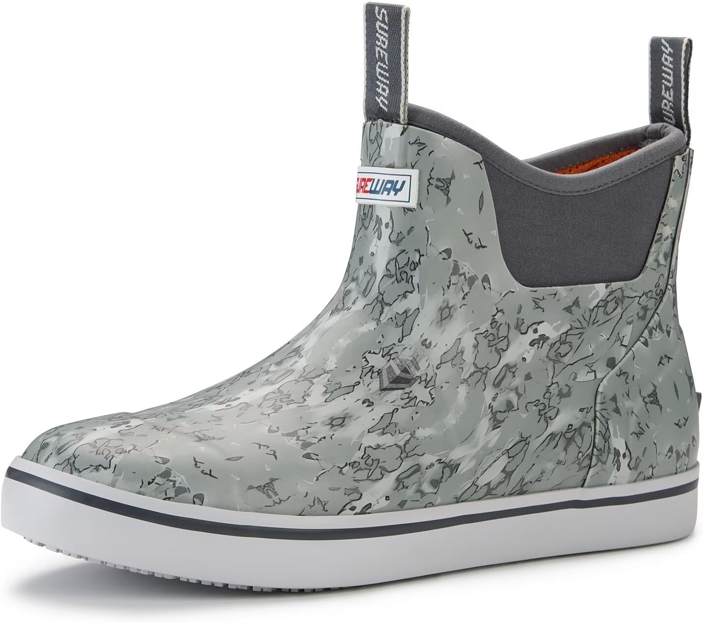 

Мужские ботинки SUREWAY для корабельной палубы, профессиональные противоскользящие рыболовные и ботинки для лодки до щиколотки, водонепроницаемые дождевые ботинки, легкие неопрено-резиновые палубные ботинки, Harbo Mist