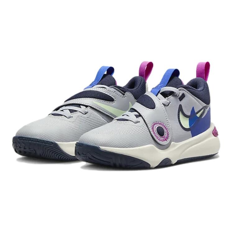 Кроссовки Nike Team Hustle D 11 Kids Lifestyle для детей, Wolf Grey / Obsidian / Royal Blue / Vapor Green — фото 3