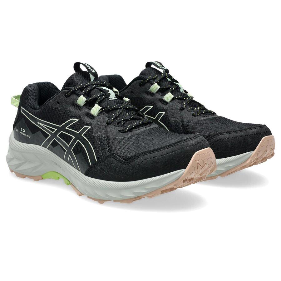 Женские кроссовки для трейлраннинга ASICS Gel Venture 10 W — чёрные/зелёные — фото 2