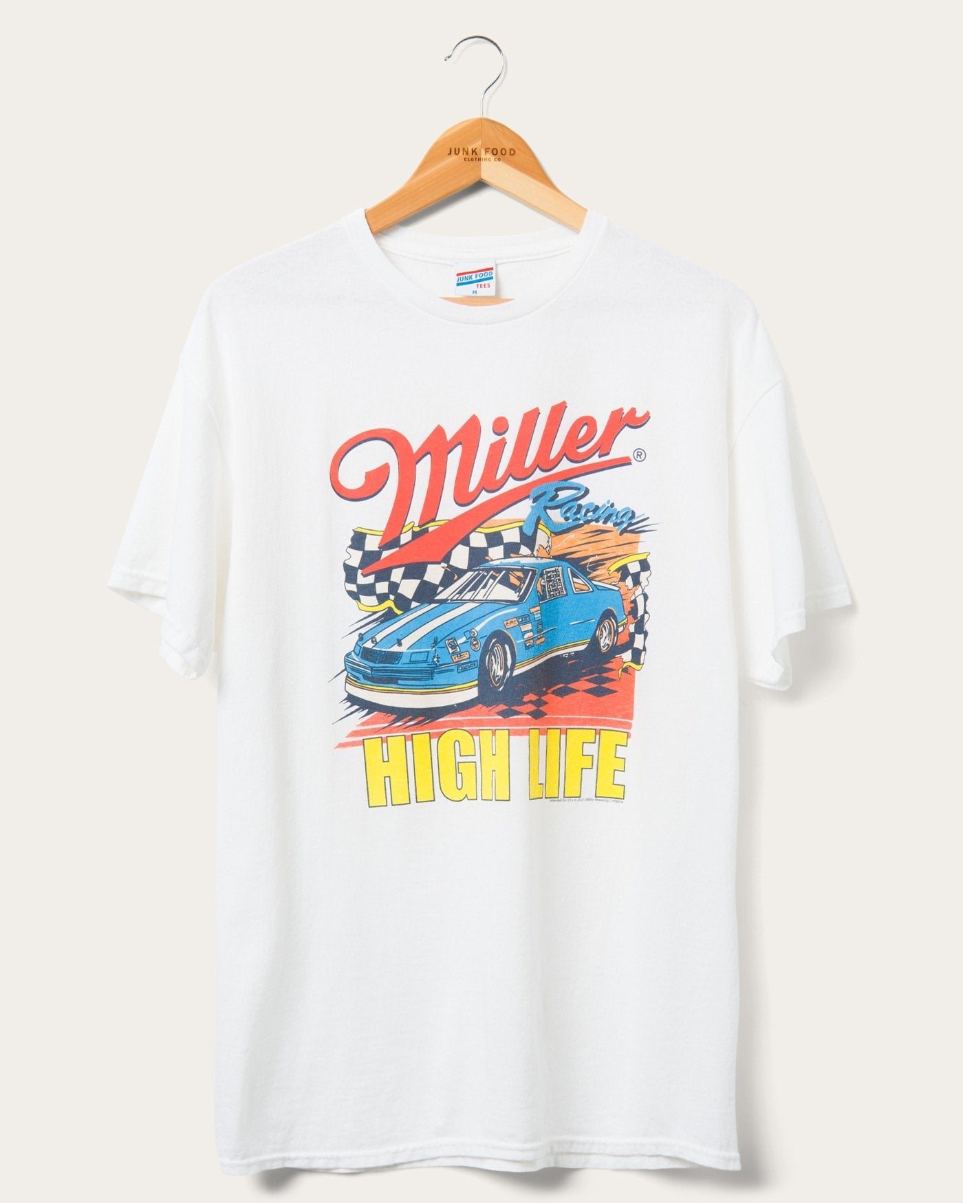 

Футболка унисекс Miller High Life Racing Flea Market Junk Food Clothing, белый