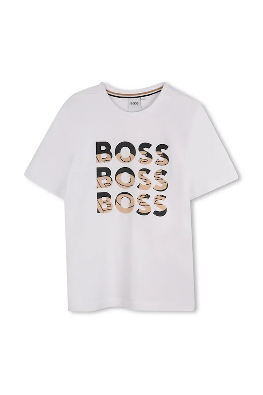 

Детская хлопковая футболка Boss, белый