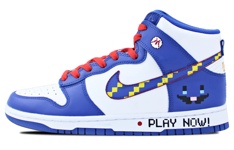 

Кроссовки Nike Dunk Skateboard Shoes Unisex High-Top White Blue Red