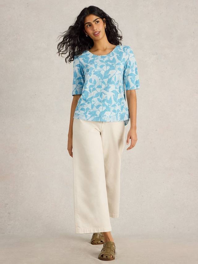 

Топ из чистого органического хлопка weaver leaves White Stuff, цвет Blue Multi