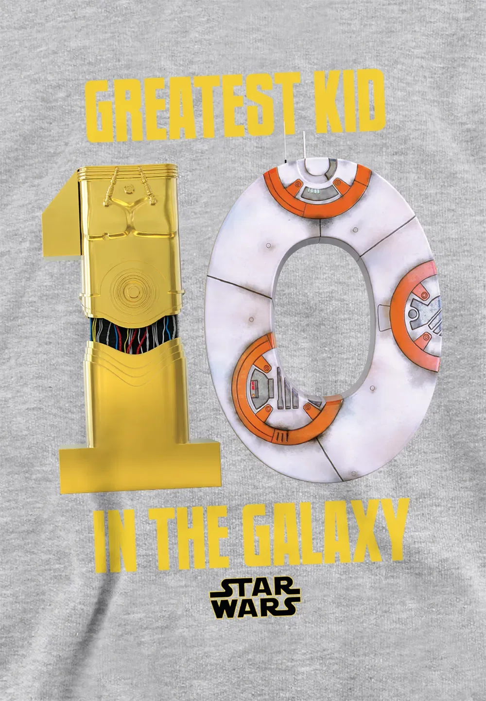 Детская худи Star Wars C-3PO и BB-8 Disney, серый — фото 2