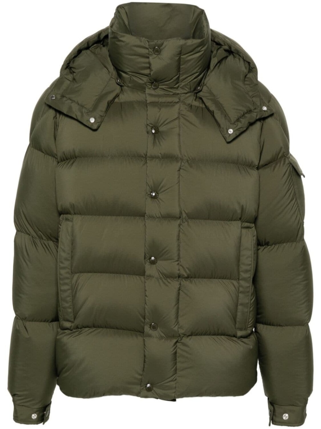 

Moncler пуховик с нашивкой-логотипом, зеленый