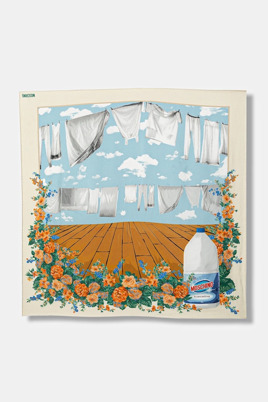 

Шелковый шарф Moschino, бежевый