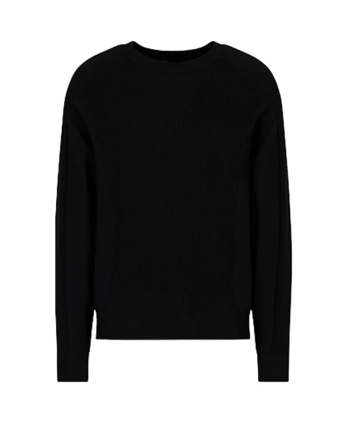 

Свитер из смесовой шерсти с круглым вырезом Armani Exchange, черный