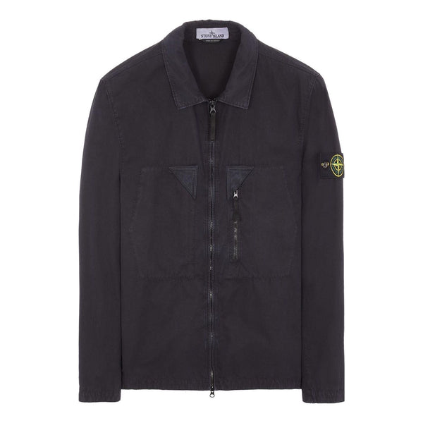 

Куртка brushed cotton canvas zip shirt jacket 'navy' Stone Island, синий