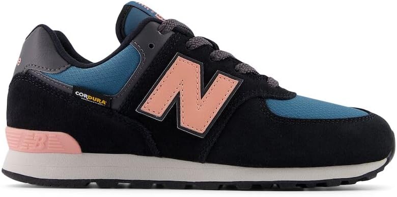 Кроссовки New Balance Kids' 574 V1 на шнуровке, черный/розовый — фото 3