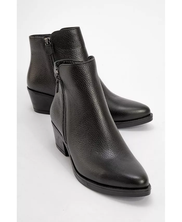 Ботинки Jayer Leather с двойной молнией и блочным каблуком (женские) Forever & Always Shoes, черный