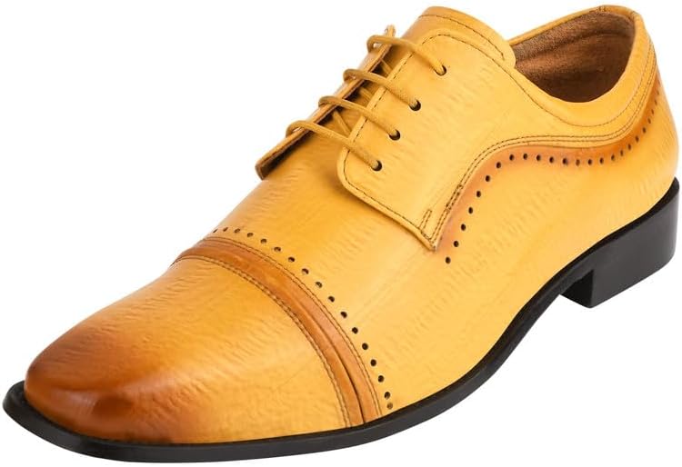 

Мужские оксфорды LIBERTYZENO с животным принтом из натуральной кожи на шнуровке для Рождества, Mustard Eel