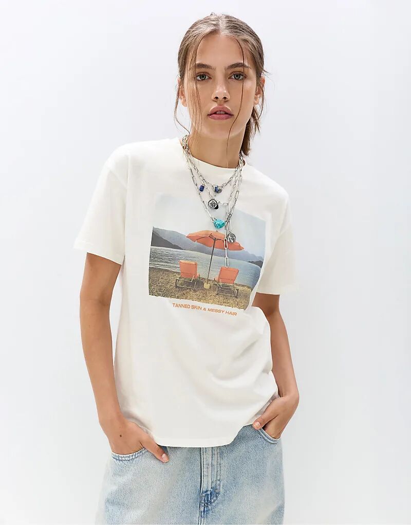 

Футболка Pull&Bear Beach в цвете «лёд»