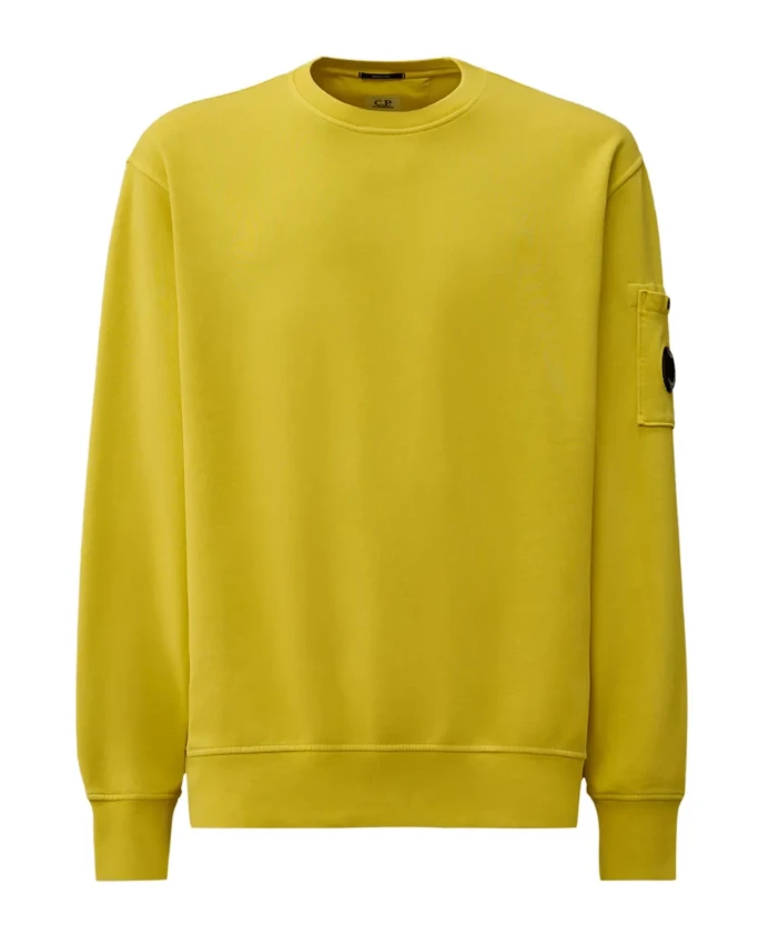 

Пуловер с рукавами для объектива и ребристым круглым вырезом. C.P. Company, желтый