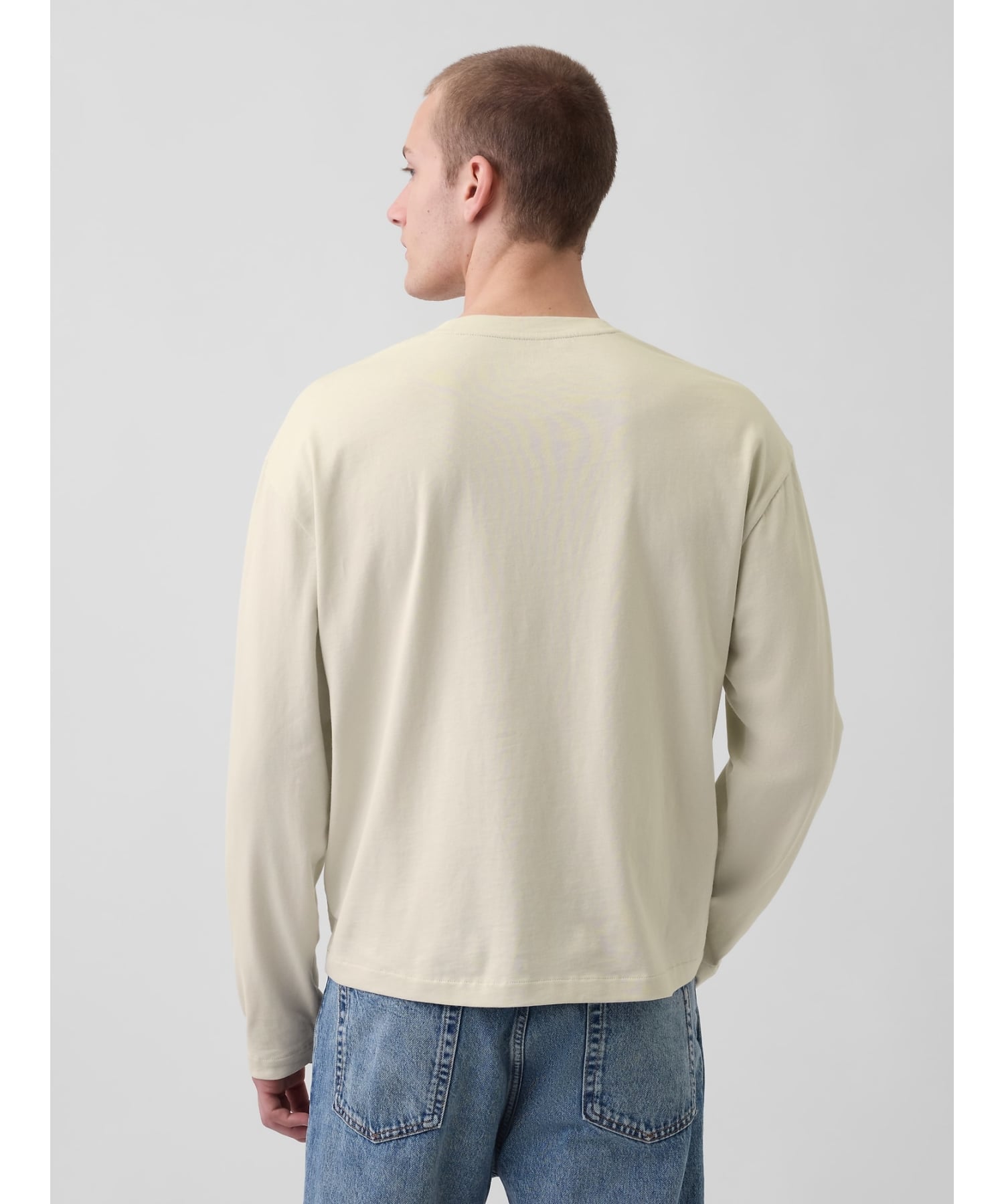 (U) Укороченная футболка свободного кроя с логотипом GAP, REGULAR_GREY — фото 2