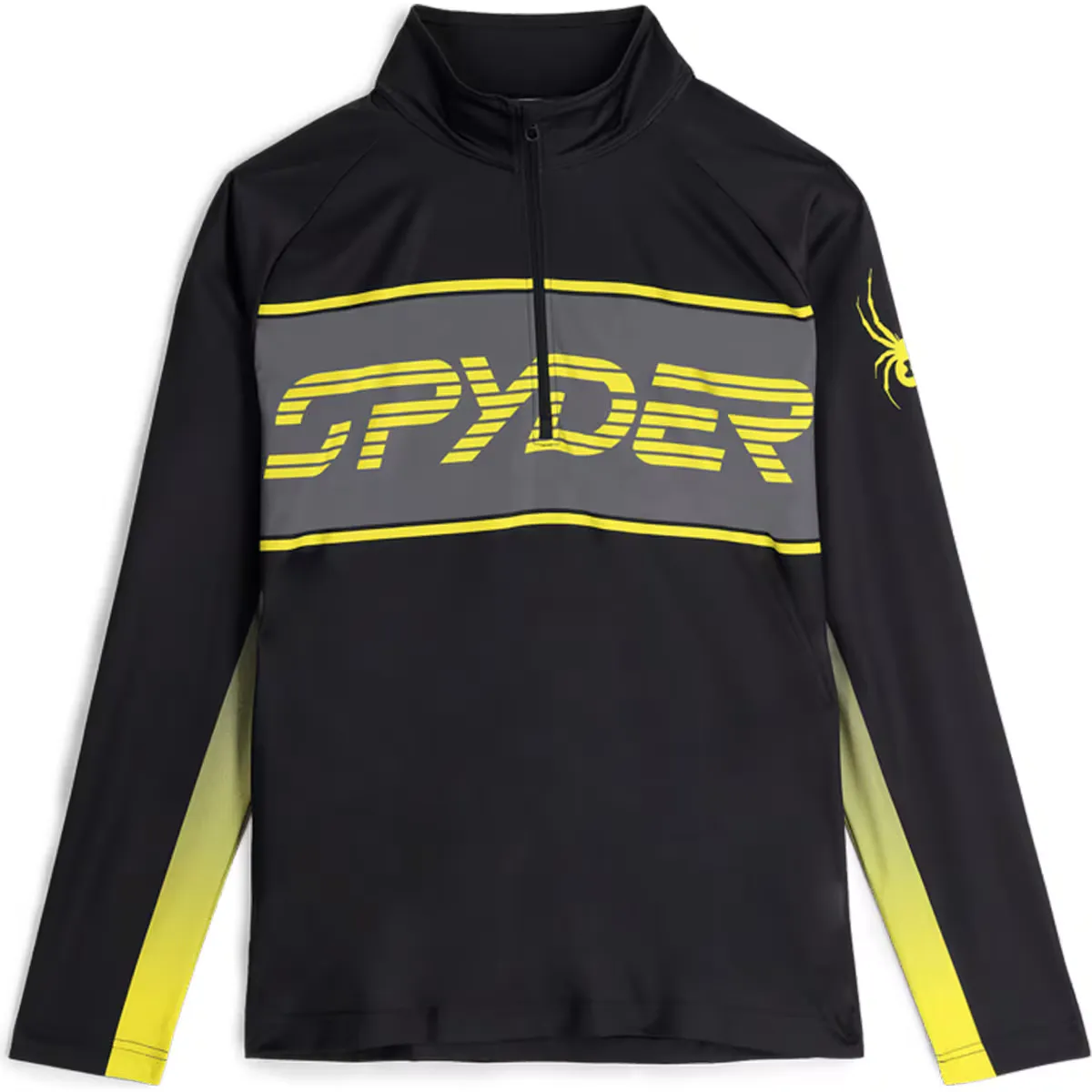 

Футболка Paramount Men's 1/2 Zip Base Layer Spyder, черный/желтый
