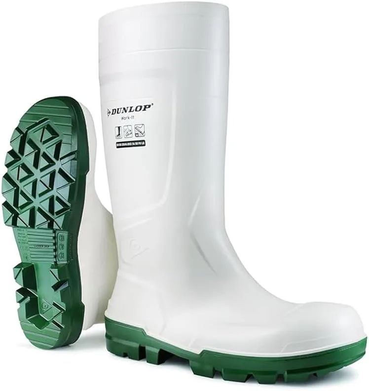 Защитные ботинки DUNLOP Work-It S5 - Защитная обувь для строительства и промышленности - Водонепроницаемые, противоскользящие, со стальным защитным носком, соответствуют стандарту безопасности S5 - Размеры 35-50, белый