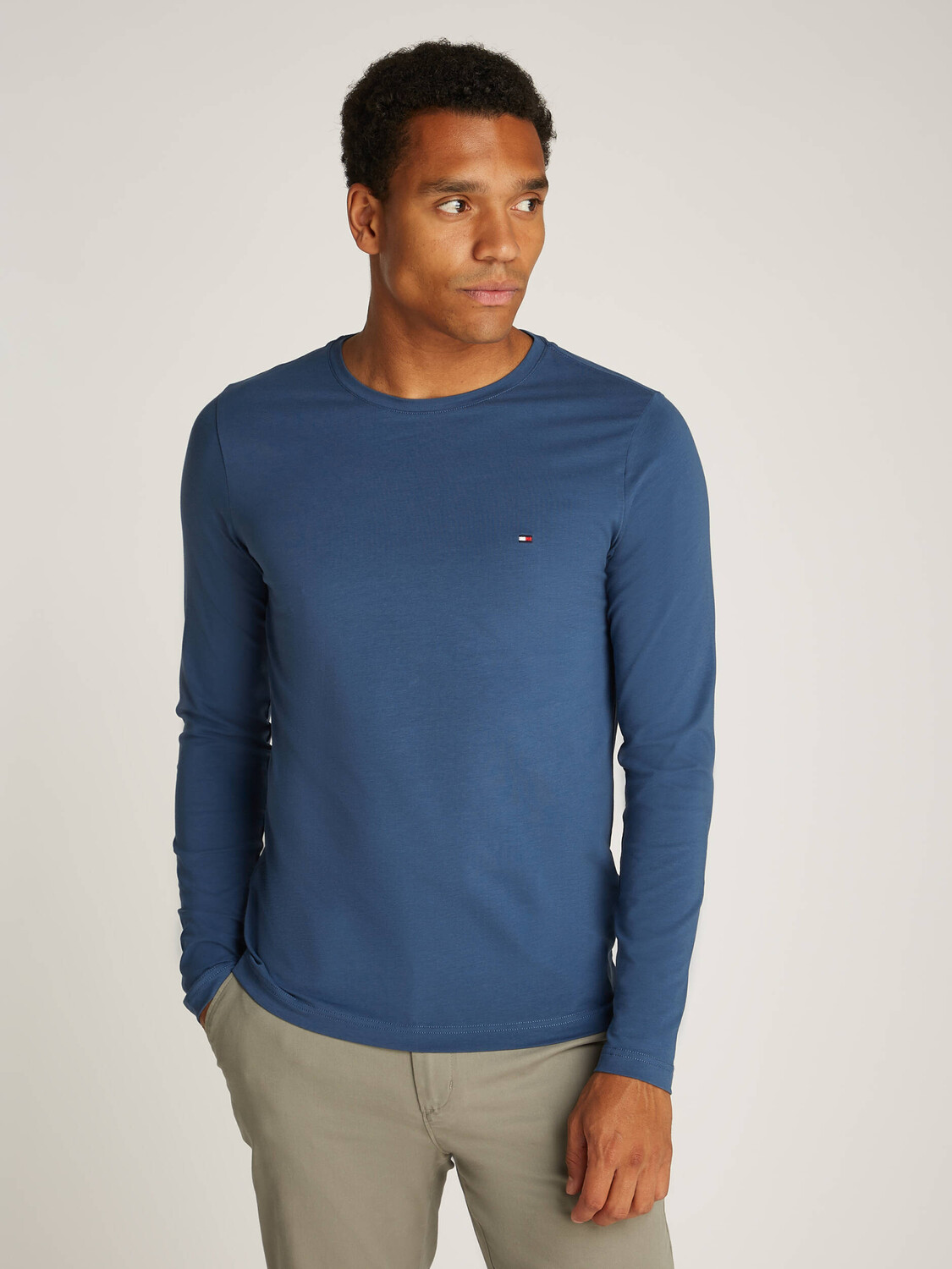 

Лонгслив Tommy Hilfiger Slim Fit stretch, синий